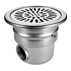 Донный слив для бетона из нержавеющей стали Ø 240 mm, подключение 2", призводительность 13 m3/h